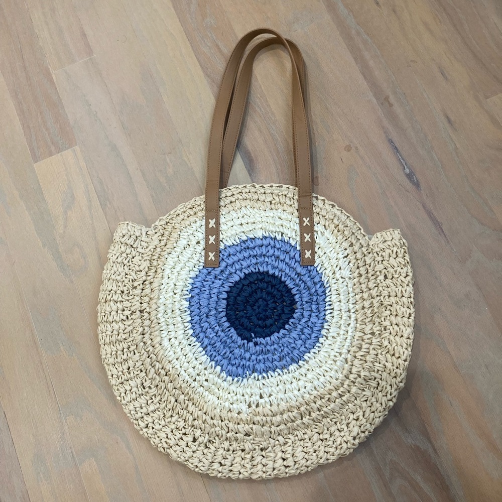 Boutique Evil eye wicker beach bag